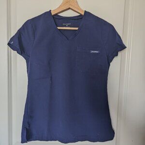 Jaanuu Navy Blue Scrub Top / Two Pocket Tuck In Top, XS Regular